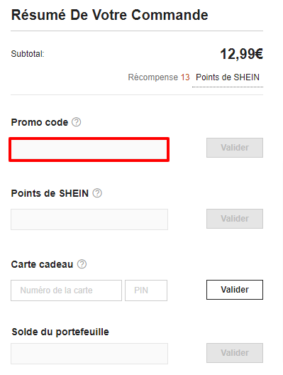 Vêtements discount gratuit shein